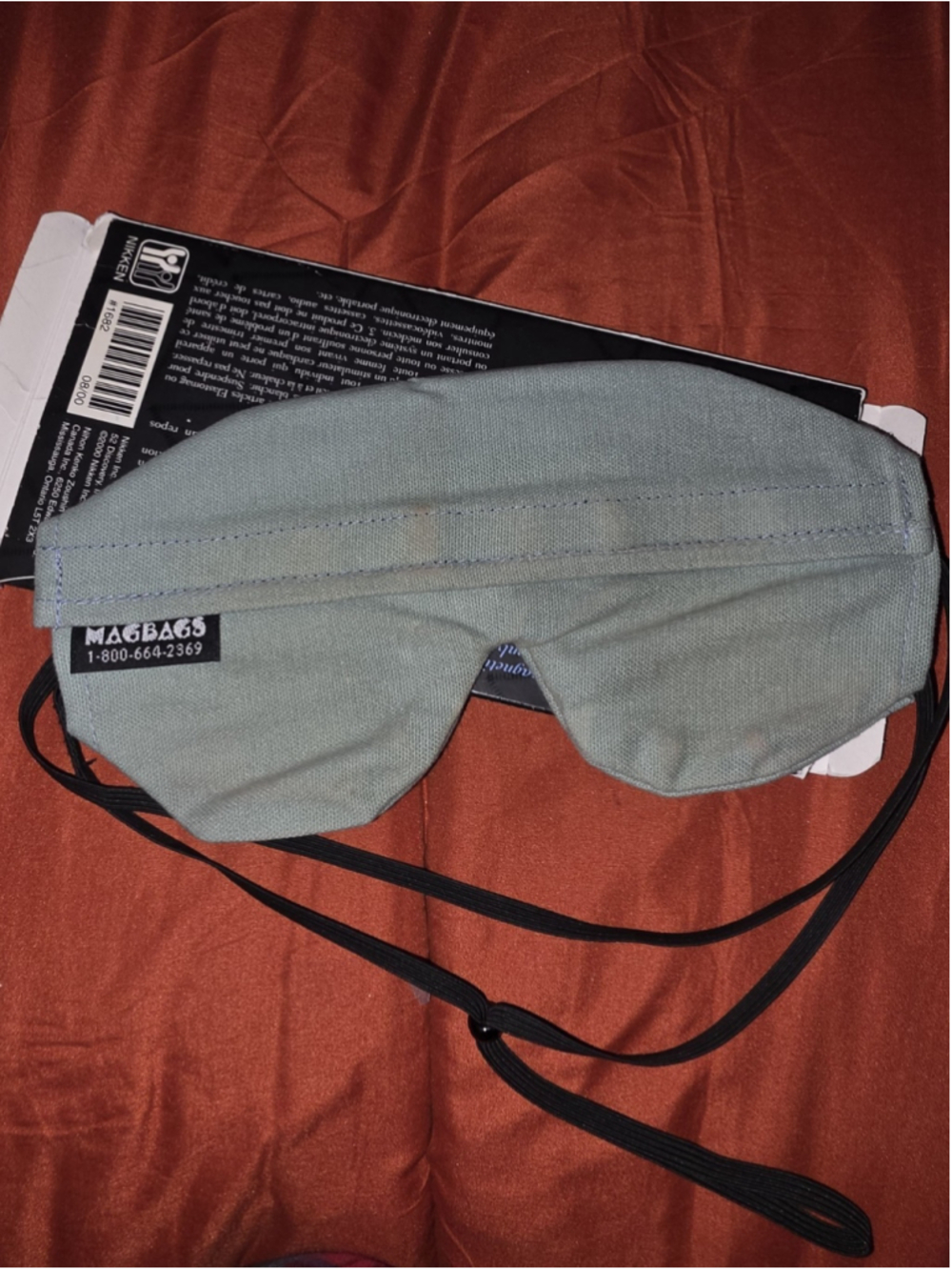 Vintage Nikken Kenko EQL-FIR Magnetic Sleep Mask 1682 w/ Magbags Cover EXCELLENT